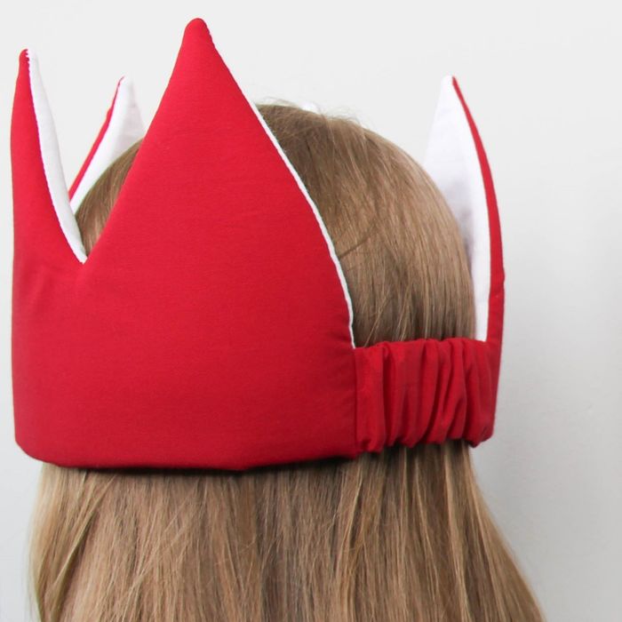 Корона детская, хлопок, красная