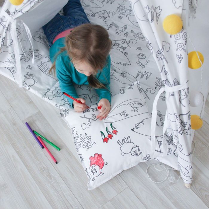 Подушка-раскраска декоративная, хлопок, 40 х 40 см