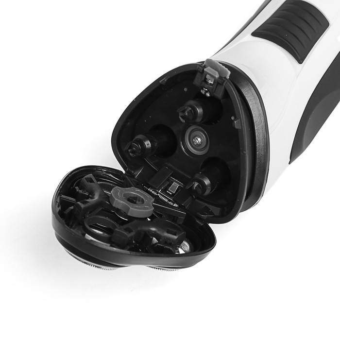 Электробритва Centek CT-2157, 3 Вт, роторная, встроенный триммер, бело-черная