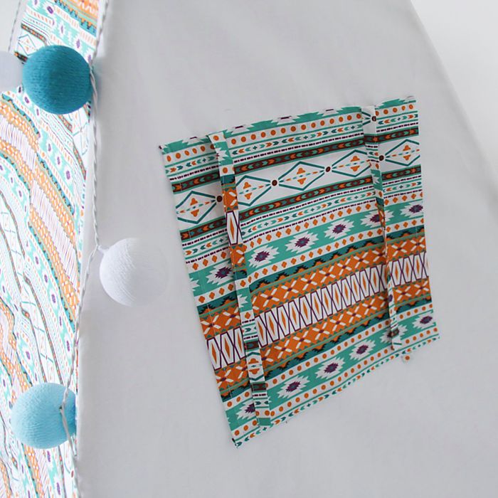 Вигвам для детей с окном, карманом и флажками, Ацтек, 110x110x160 см