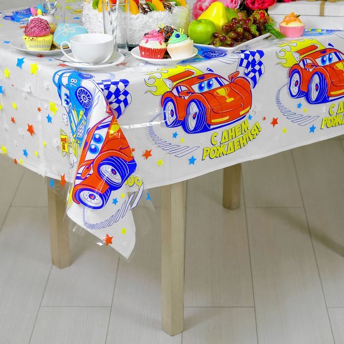 Скатерть прозрачная "Тачка", 200 х 130 см