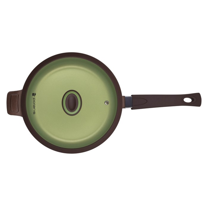 Сотейник 24 см, цвет коричнево-зелёный
