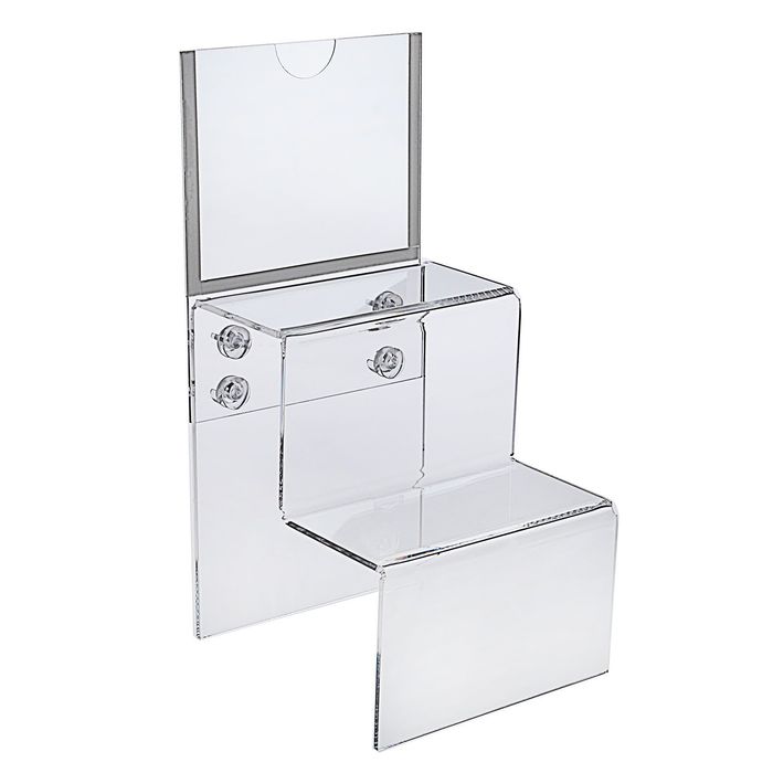 Ступенька двойная 120*135*150 с карманом для рекламной вставки