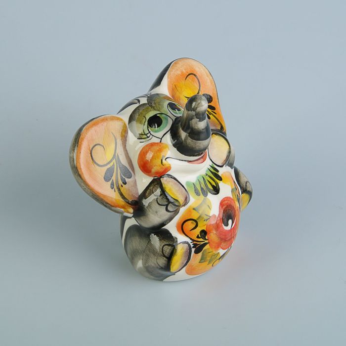 Сувенир Слон "Чайник", гжель, цвет