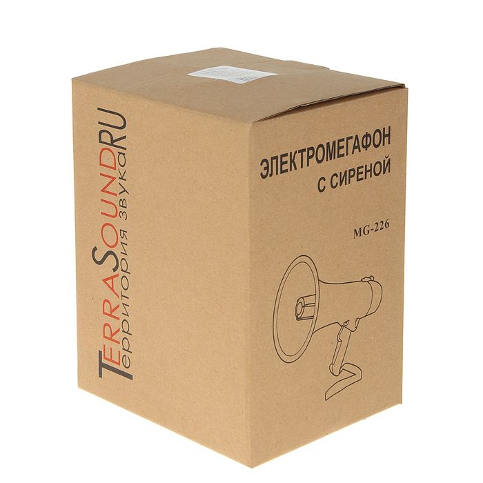 Мегафон ручной TerraSound MG-226, 15 Вт, сирена, питание от батареек