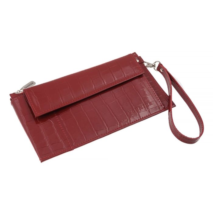 Портмоне женское, отдел для купюр, для монет, для кредитных карт, внешний карман, цвет красный