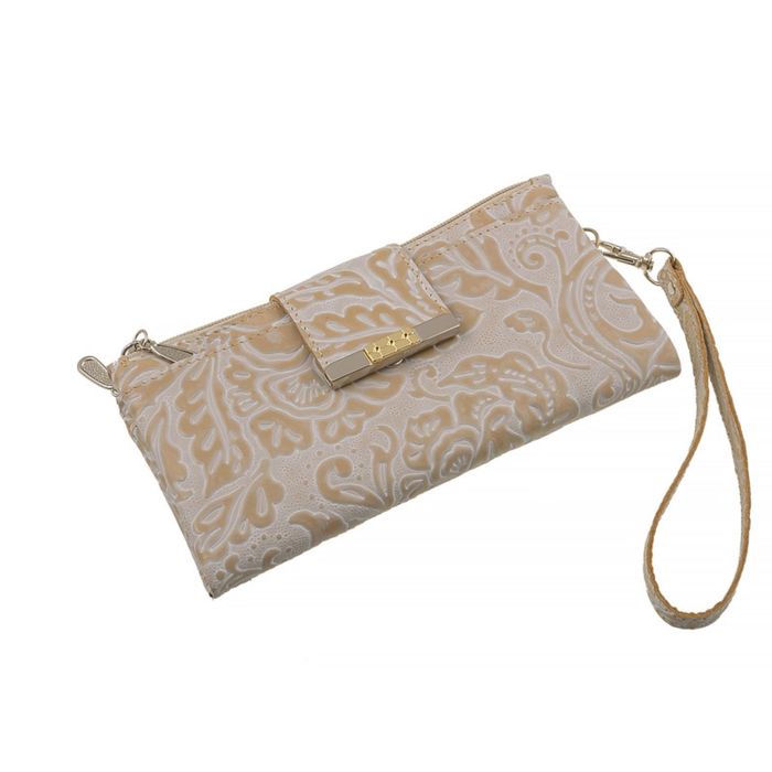 Кошелёк женский, 2 отдела для купюр, для монет, для кредитных карт, цвет бежевый