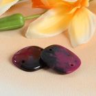 Пуговица декоративная, 2 прокола, 20 × 23 мм, цвет фиолетовый