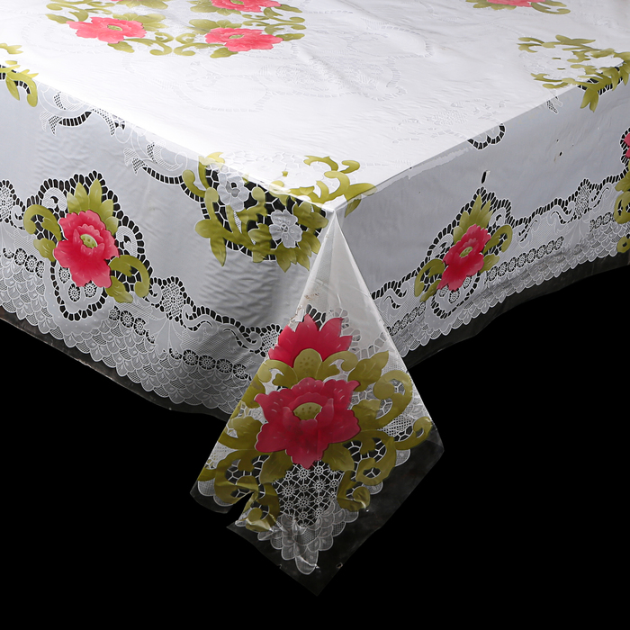 Клеенка ПВХ, 140х180 см "Комплимент" рулон 20 скатертей, цвет розовый УЦЕНКА