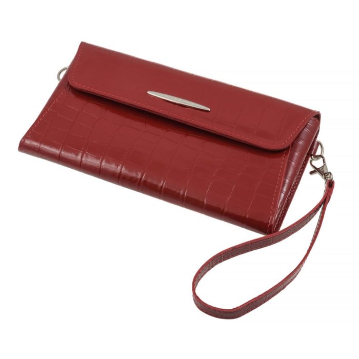 Портмоне женское, отдел для купюр, для монет, для кредитных карт, внешний карман, цвет красный