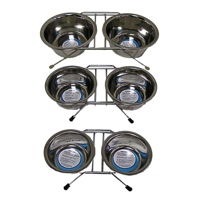 Подставка DOGMAN с мисками метал. 2х0,75 л. напольная