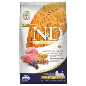 

Сухой корм Farmina N D Low Grain Dog НЗР для собак мини пород, ягненок/черника, 800 г