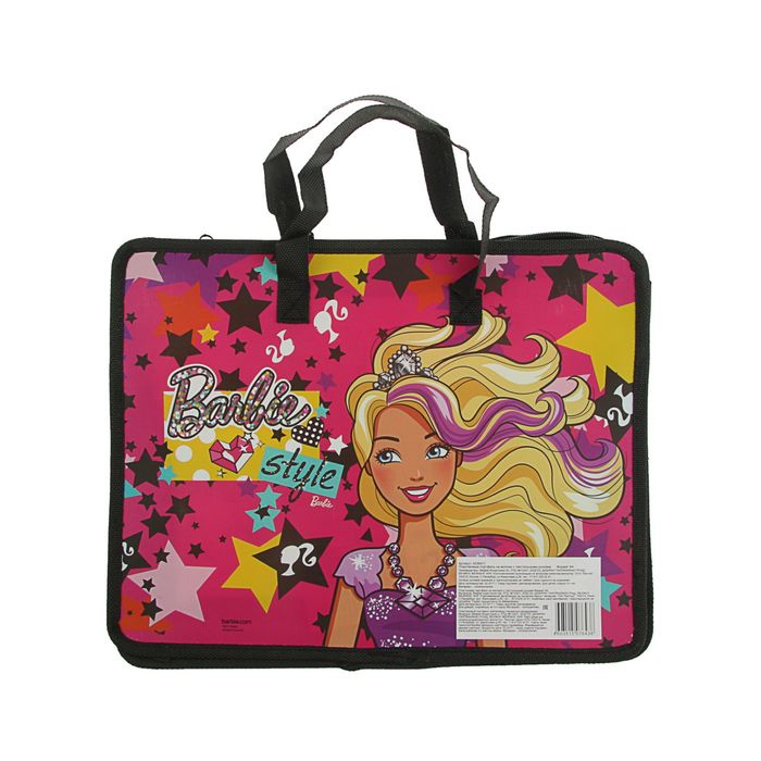Папка с ручками пластиковая А4+ на молнии Mattell Barbie