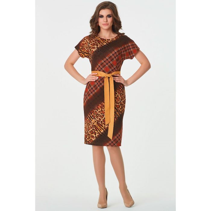 Платье женское, размер 50, цвет коричневый 405