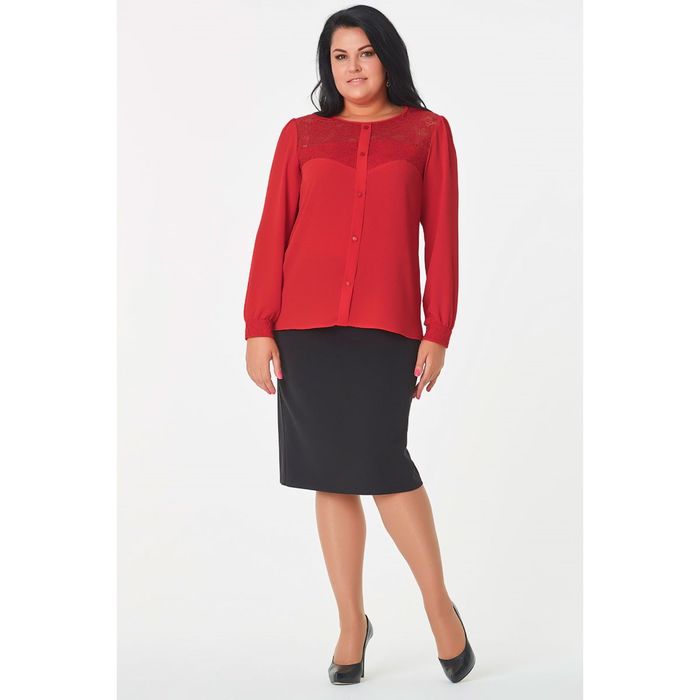 Блуза женская, размер 52, цвет красный 227