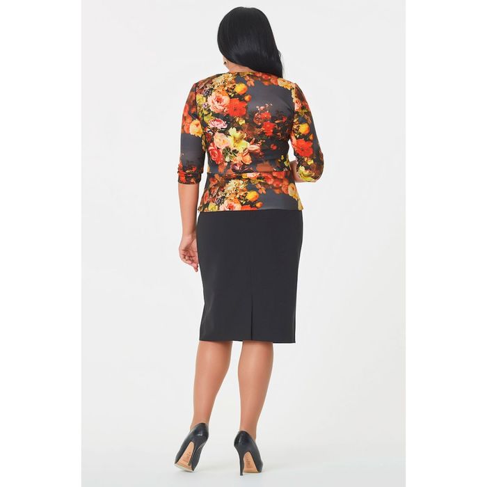 Блуза женская, размер 46, цветочный принт 284