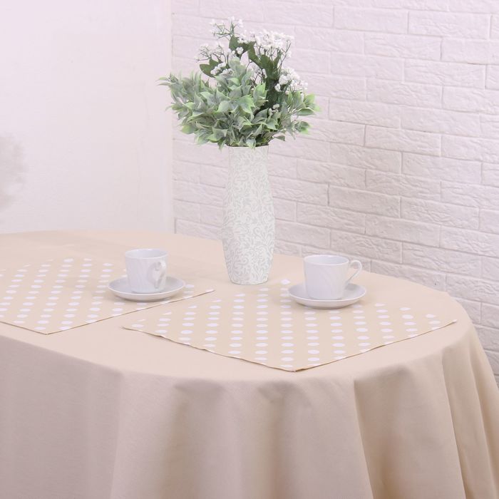 Набор столовый "Этель" Ваниль скатерть 150х300 см, салфетка 40х40 см 12 шт., рогожка
