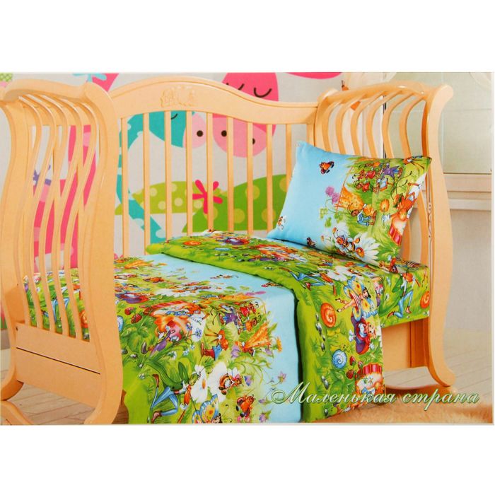 Детское постельное бельё детский "Артпостелька" Маленькая страна 147*112см, 100*150см, 40*60см 1шт, бязь хл.100%