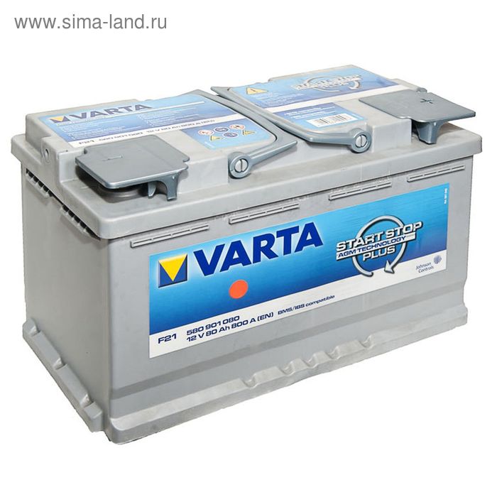 фото Аккумуляторная батарея varta 80 ач silver dynamic agm 580 901 080, обратная полярность