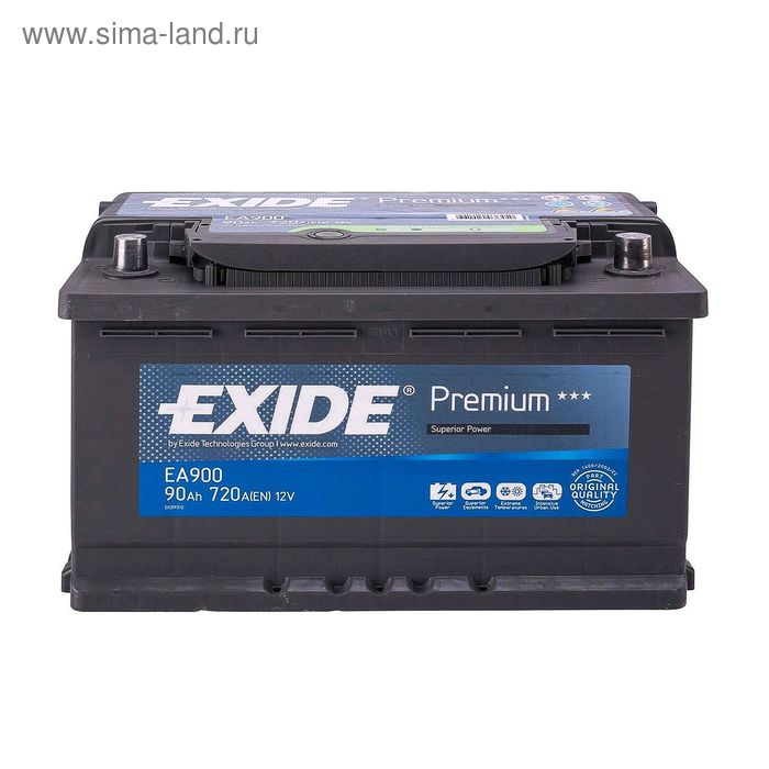 фото Аккумуляторная батарея exide 90 ач premium ea900, обратная полярность