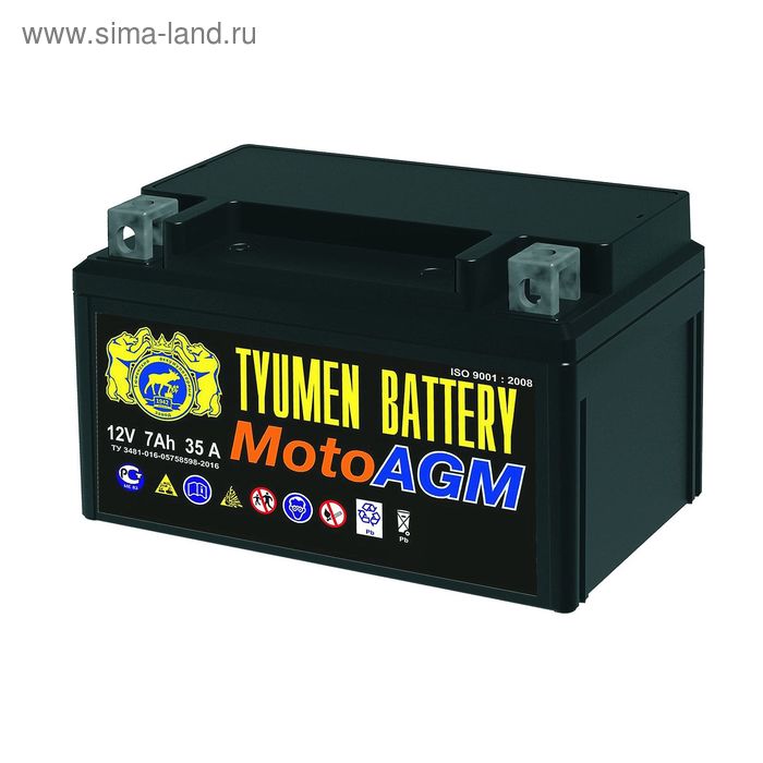 фото Аккумуляторная батарея tyumen battery 7 ач 6мтс-7 agm (ytx7a-bs), прямая полярность