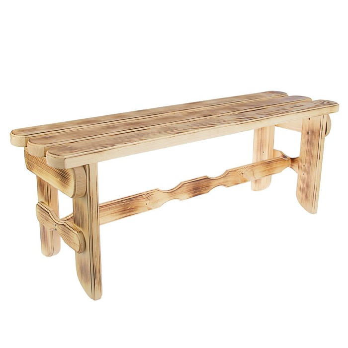 Лавка &quot;Разбойник&quot; 160 см, сосна обожжённая лакированная