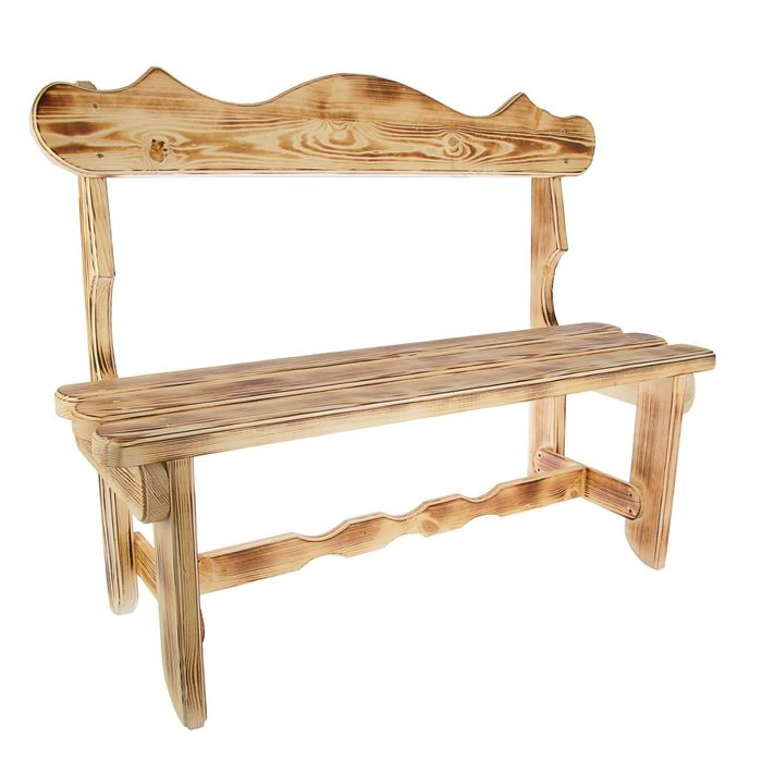 Скамейка &quot;Разбойник&quot; 130 см, сосна обожжённая лакированная