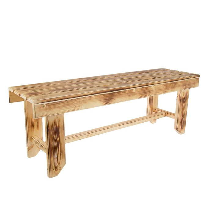 Лавка к набору &quot;Дачный&quot;, натуральная сосна (обожжённая , лакированная) 120 см