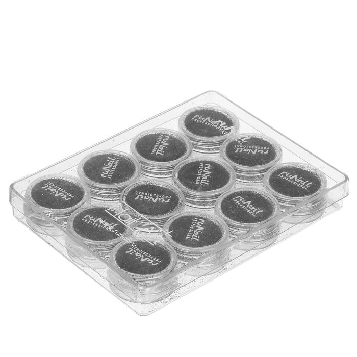 Блёстки для декора ногтей, цвет чёрный