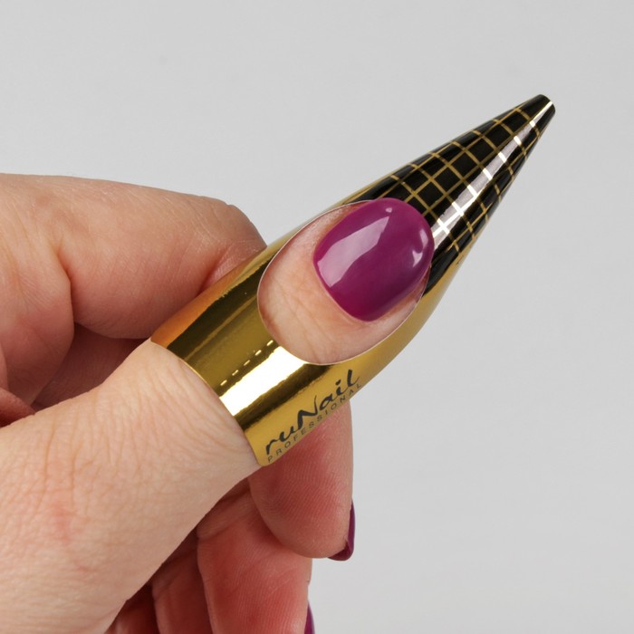 Формы для ногтей, узкие, 500шт, цвет золотой