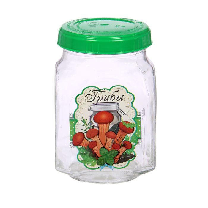 Банка для хранения c крышкой 800 мл "Грибы"