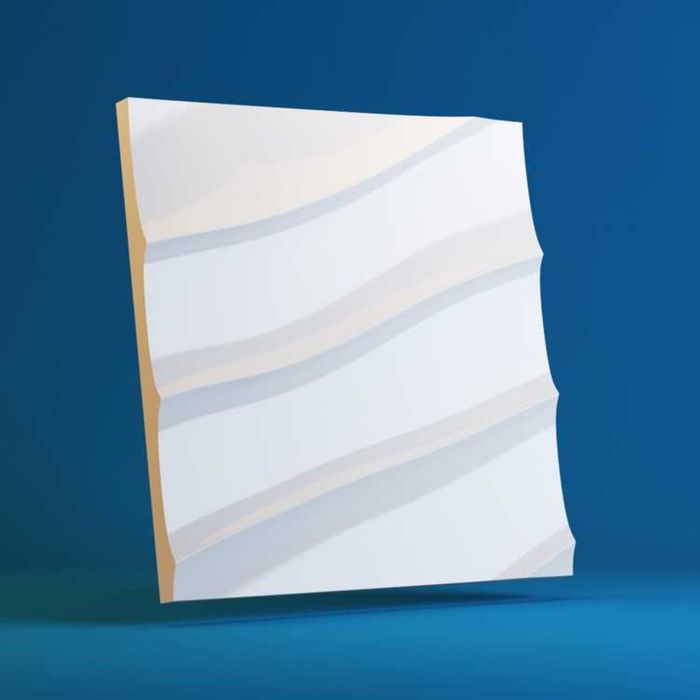 Гипсовая 3D панель "Волна диагональная крупная" 500х500