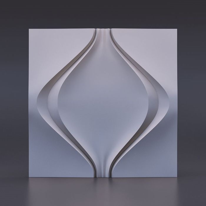 Гипсовая 3D панель "Мягкий ромб" 500х500