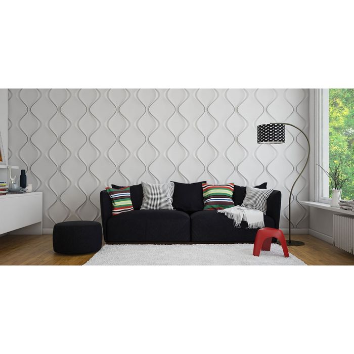 Гипсовая 3D панель "Мягкий ромб" 500х500