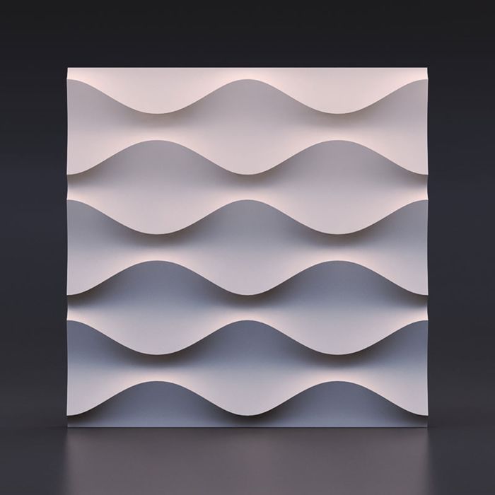 Гипсовая 3D панель "Песочная волна" 500х500