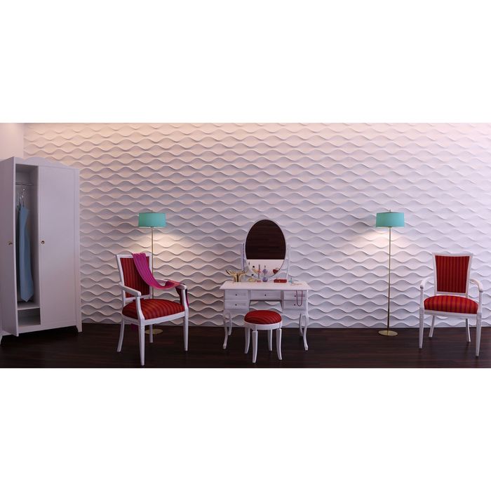 Гипсовая 3D панель "Песочная волна" 500х500