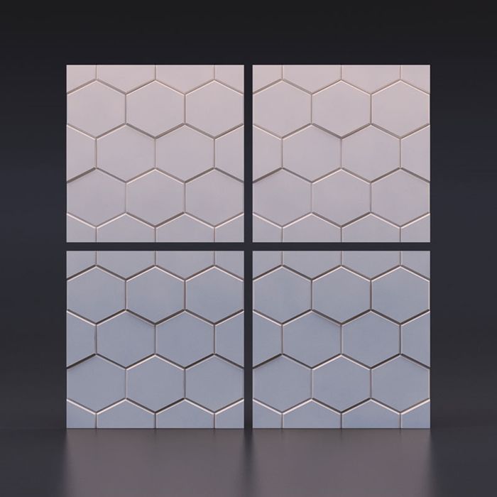 Гипсовая 3D панель "Шестигранник" 500х500