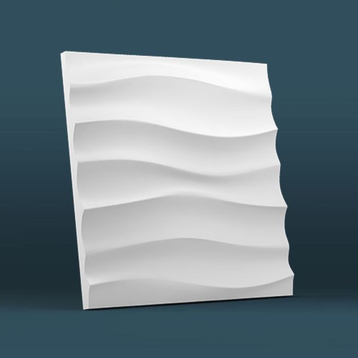 Гипсовая 3D панель "Волна горизонтальная крупная" 500х500