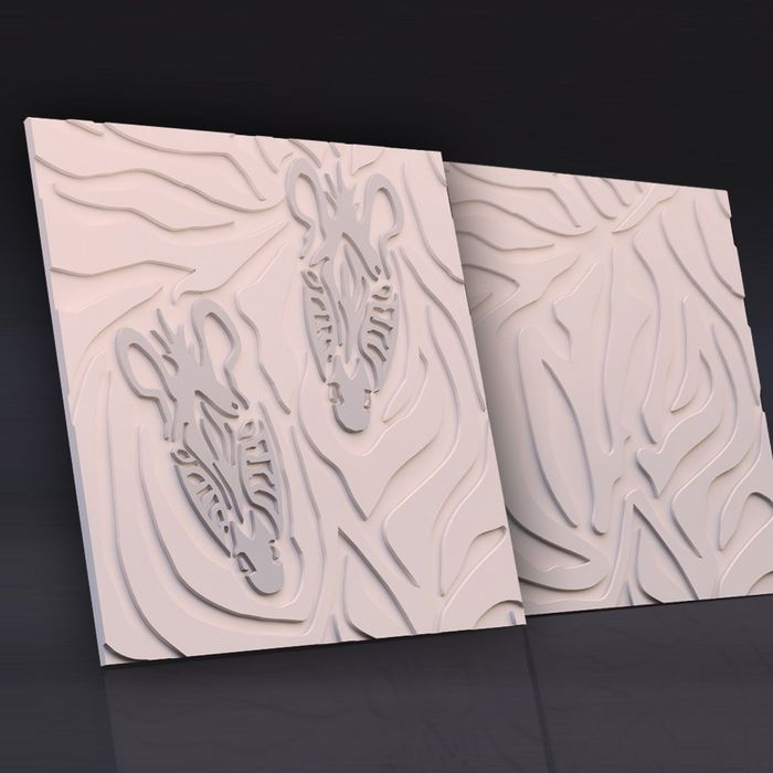 Гипсовая 3D панель "Золотые джунгли" 500х500