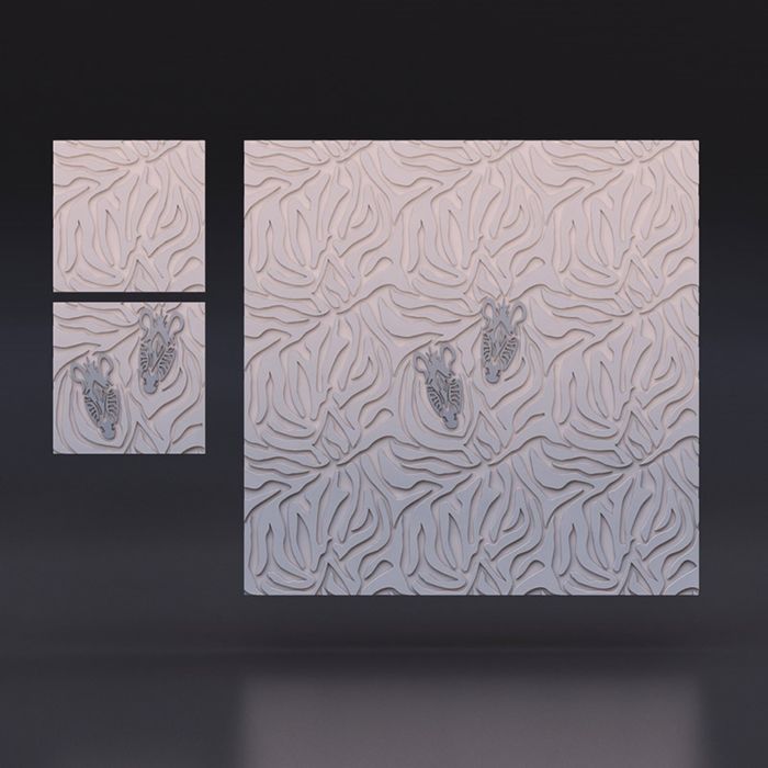 Гипсовая 3D панель "Золотые джунгли" 500х500