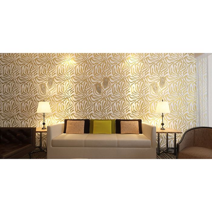 Гипсовая 3D панель "Золотые джунгли" 500х500