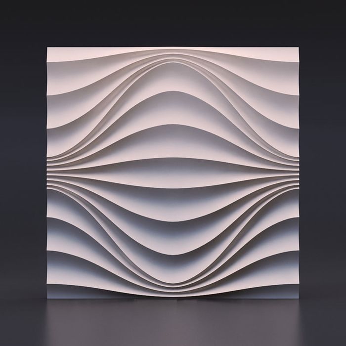 Гипсовая 3D панель "Круговая волна" 500х500