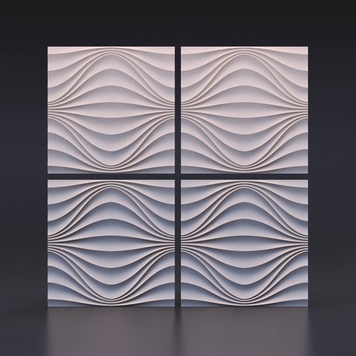 Гипсовая 3D панель "Круговая волна" 500х500
