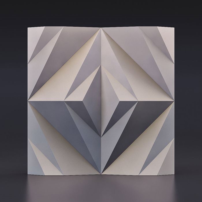 Гипсовая 3D панель "Крупные ромбы" 500х500