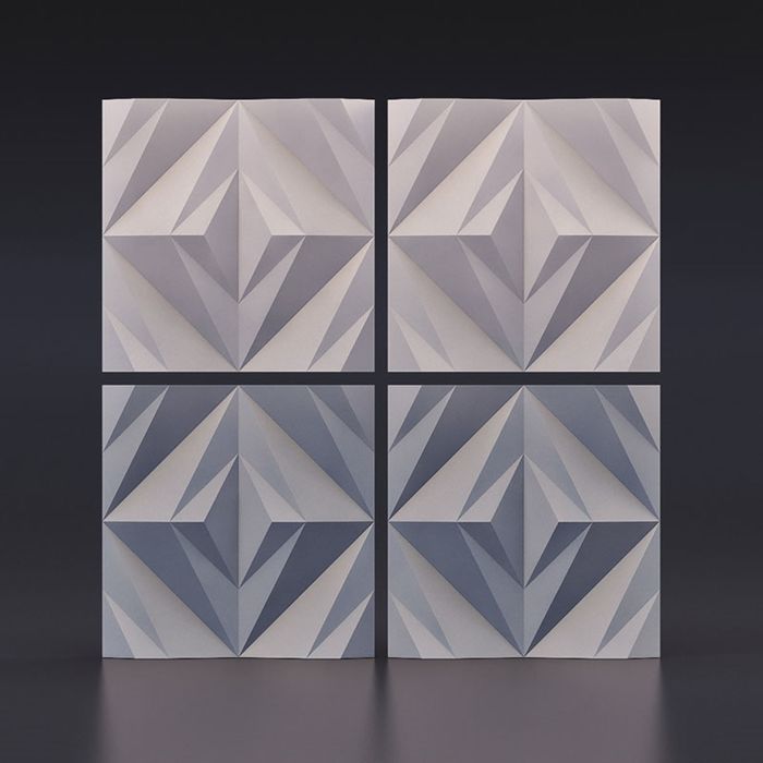 Гипсовая 3D панель "Крупные ромбы" 500х500