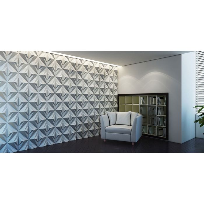 Гипсовая 3D панель "Крупные ромбы" 500х500