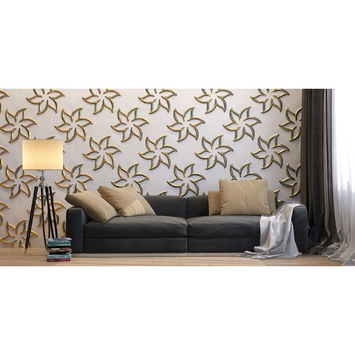 Гипсовая 3D панель "Лилия" 500х500