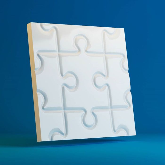 Гипсовая 3D панель "Пазл большой" 500х500