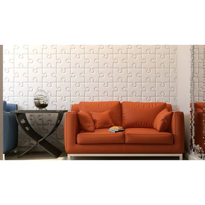 Гипсовая 3D панель "Пазл большой" 500х500