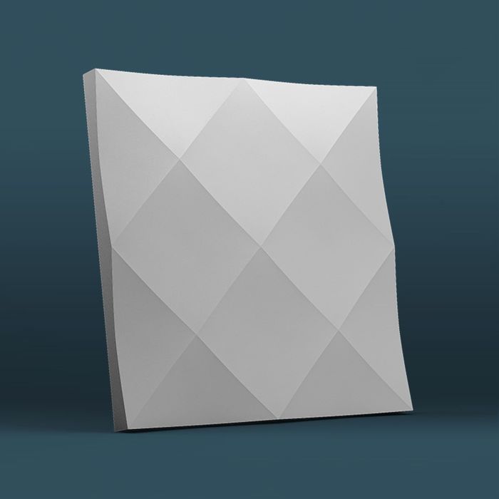 Гипсовая 3D панель "Ромбы" 500х500